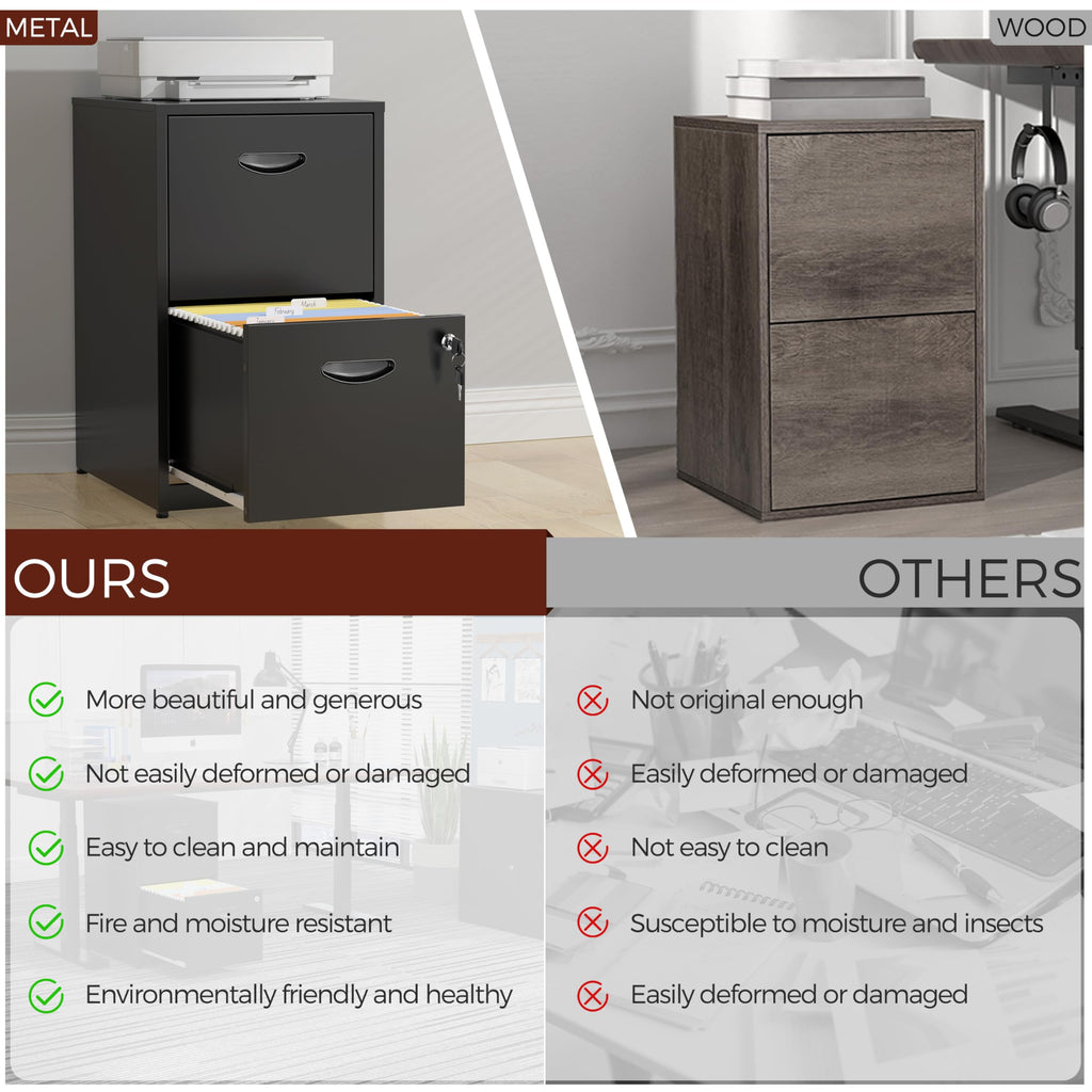 2 Drawer Metal File Cabinet with Lock L95584