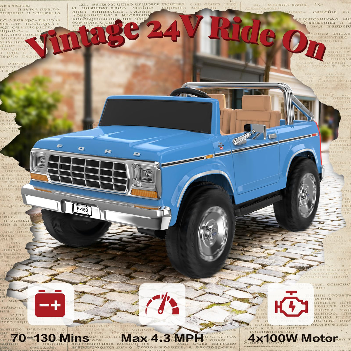 Blue 24V 2 Seater Ride on Car R685434