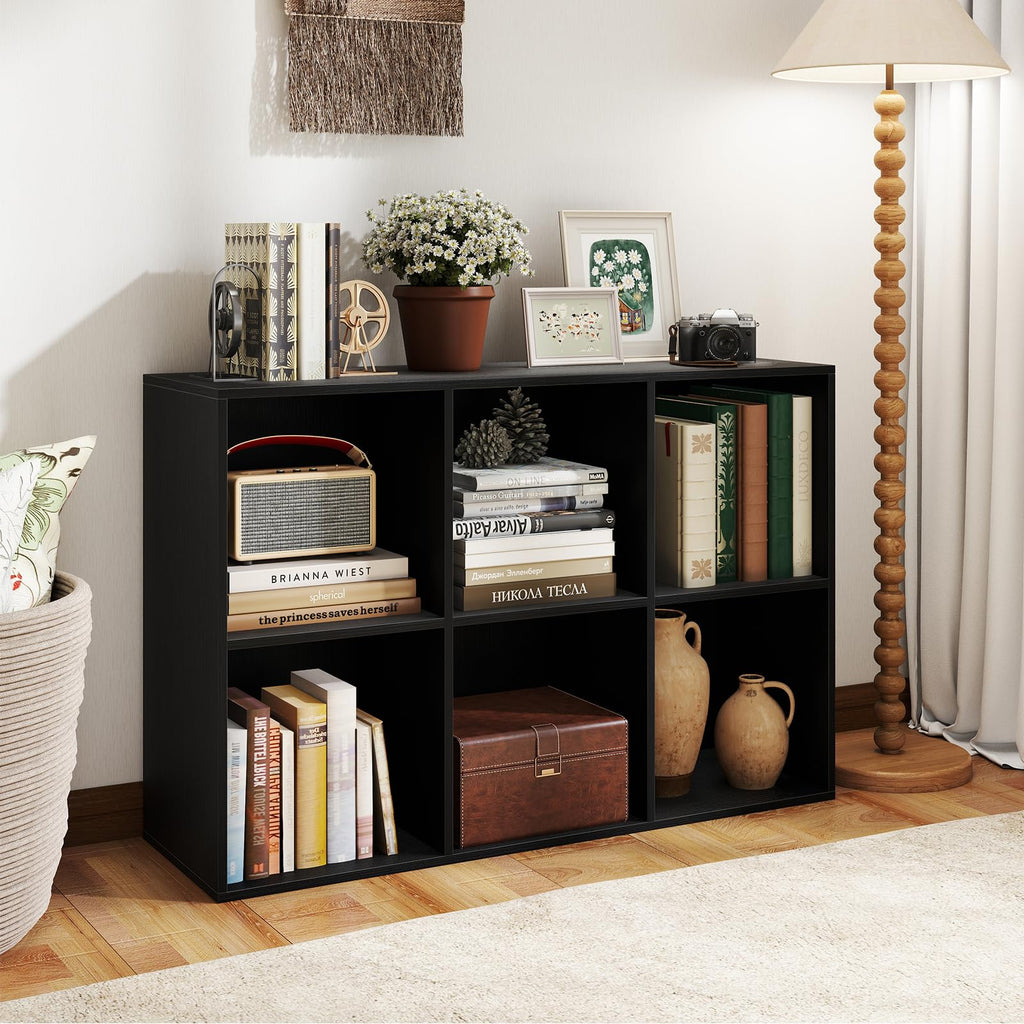 Black 6-Cube 3-Tier Bookcase S58054
