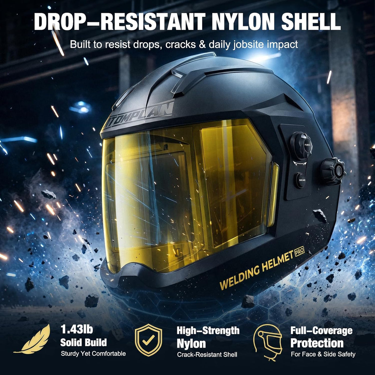 Auto Darkening Welding Helmet True Color 1/1/1/1 Optical Clarity N60308