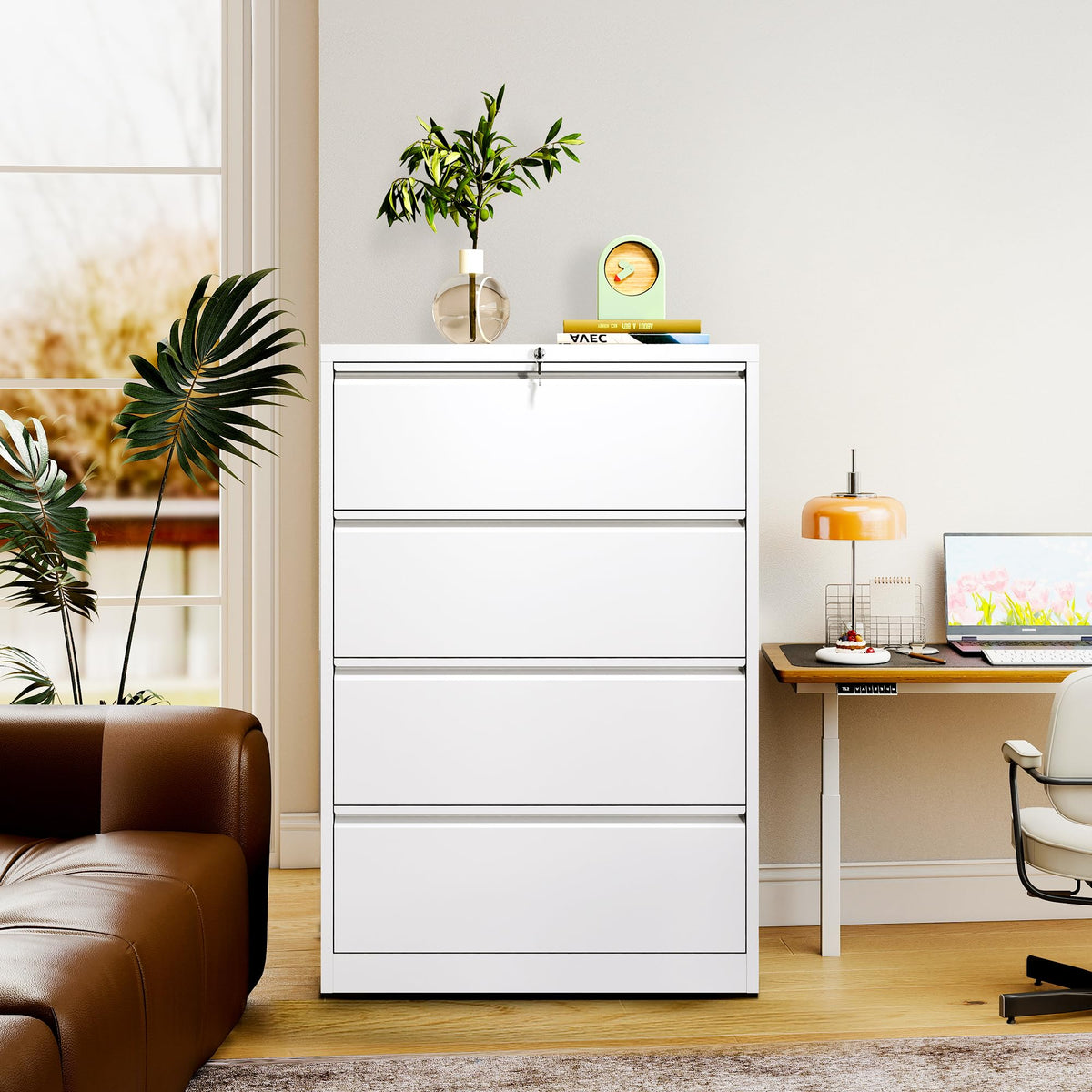 Black 4-Drawer Locking Lateral File Cabinet N45551