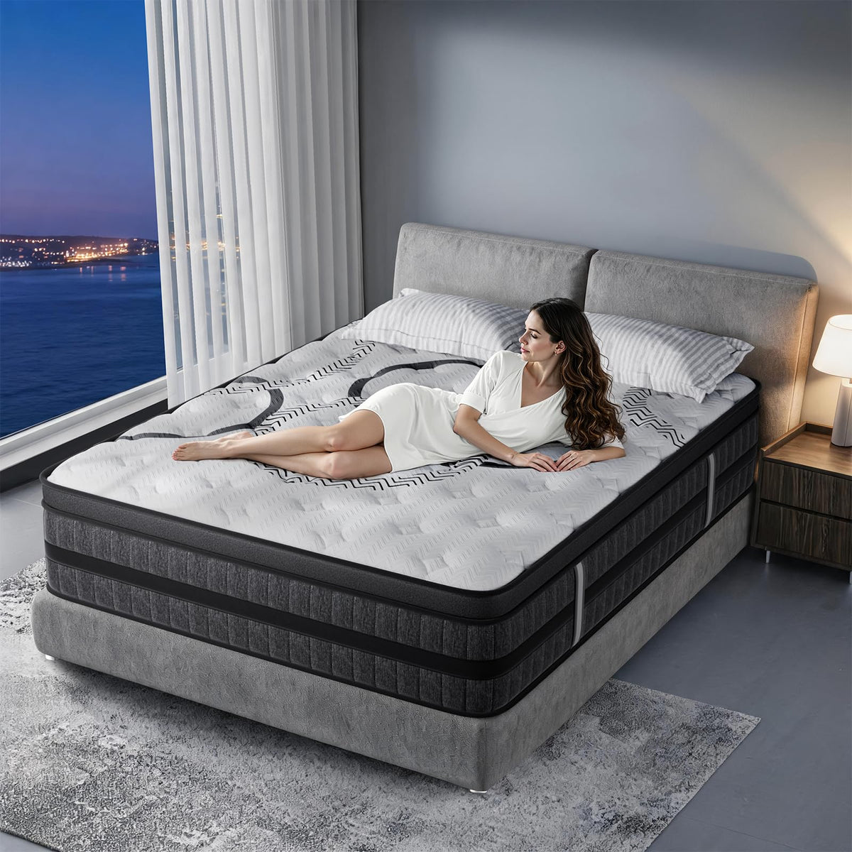 Full Size 12 Inch Medium Firm Hybrid Spring Mattress R144
