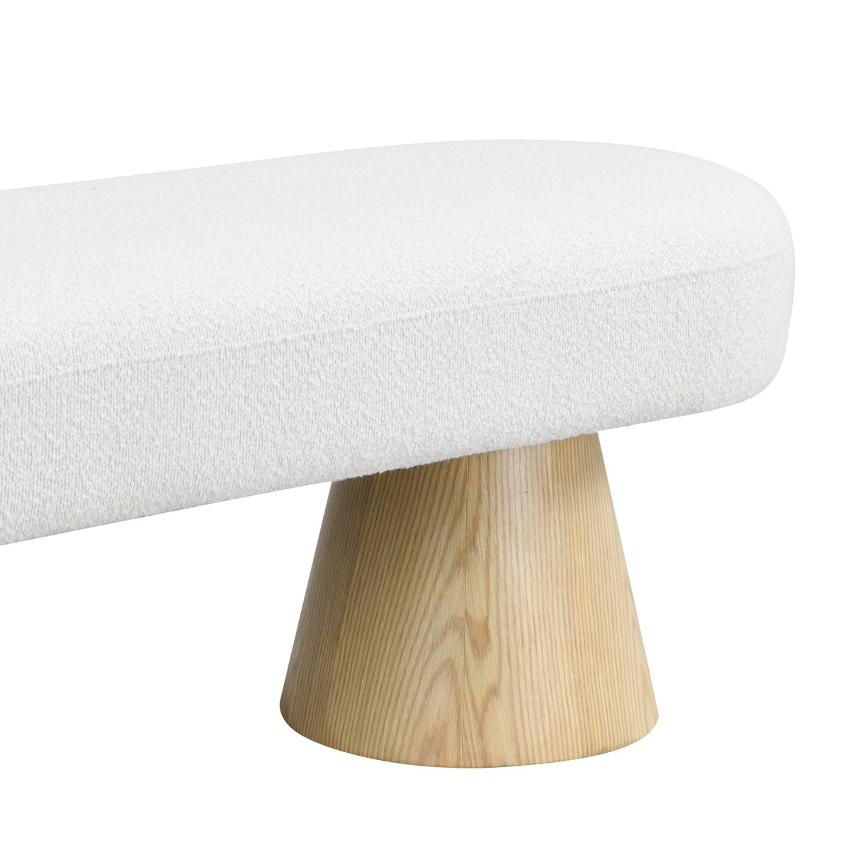 Beige Boucle Oval Dining Bench F3626