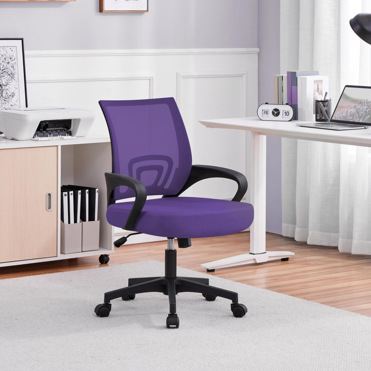 Purple Adjustable Swivel Mesh Office Chair J495448