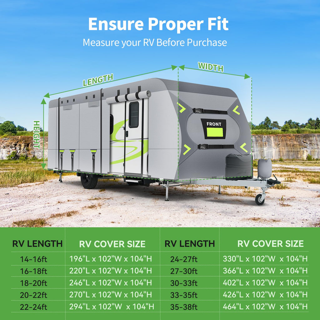 Heavy Duty 9 Layers RV Cover 14-16ft V817