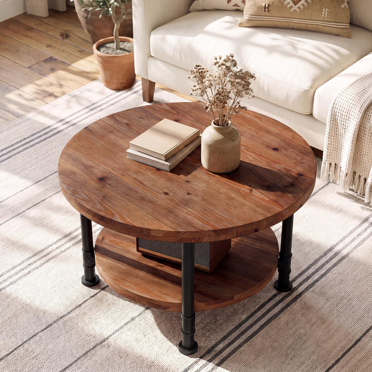 Solid Wood Round Coffee Table S45222