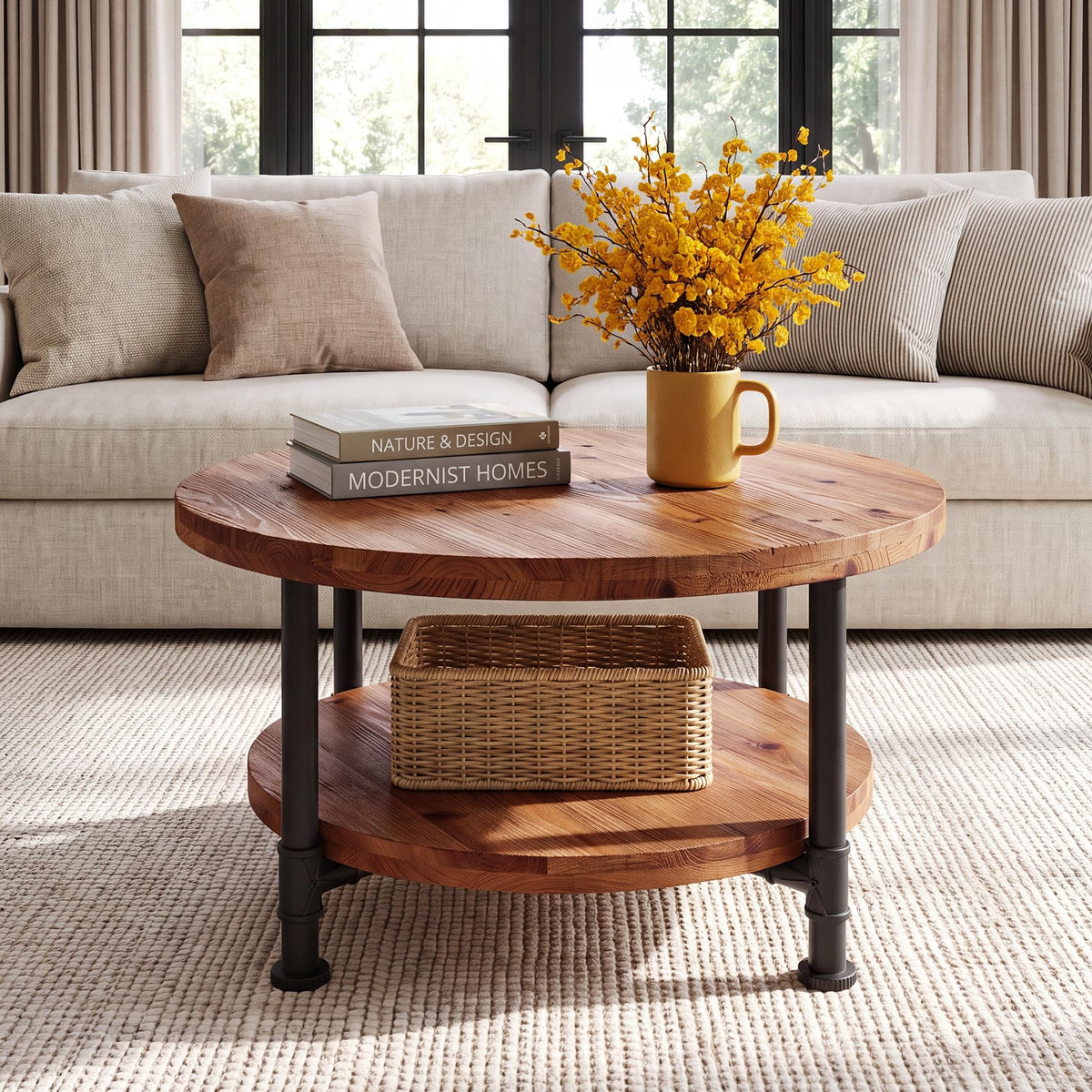 Solid Wood Round Coffee Table S45222