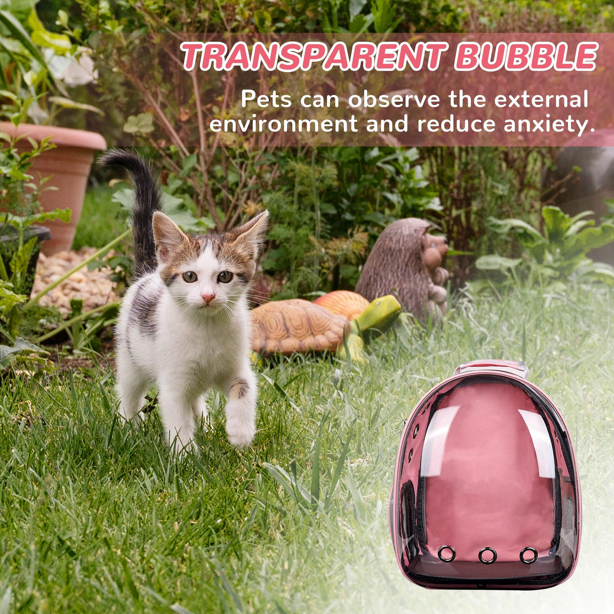 Expandable Pet Backpack Carrier for Under 15 lbs (Pink) Q2281