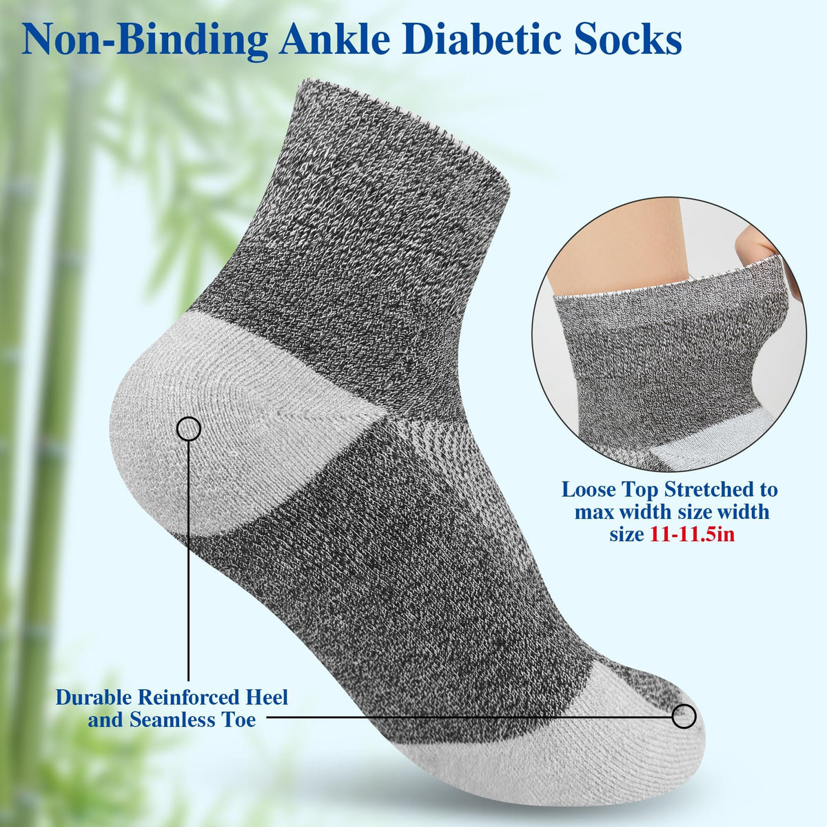 6 Pairs Ankle & 4 Pairs Low Cut Diabetic Socks V58148